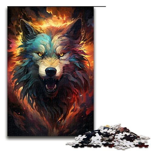 Puzzle für Erwachsene Nebula Wolfs farbenfrohes psychedelisches Puzzle 1000 Teile Holzpuzzle für Kinder ab 14 Jahren anspruchsvolles Spiel 1000 Teile (75 x 50 cm) von linghhiming