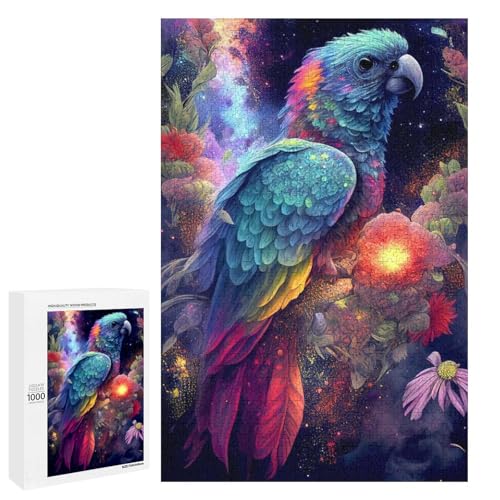 Puzzle für Erwachsene Papagei 1000 Teile Holzpuzzle für Erwachsene und Kinder ab 12 Jahren Lernspielzeug (75 x 50 cm) von linghhiming