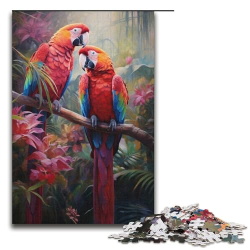 Puzzle für Erwachsene Papagei im Dschungel 1000 teiliges Papierpuzzle für Familienspiele 1000 Teile (38 x 26 cm) von linghhiming