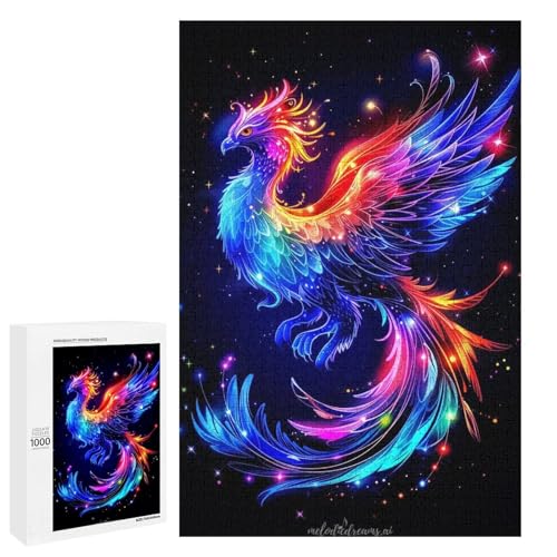 Puzzle für Erwachsene Phoenix 1000 teiliges Holzpuzzle für Kinder ab 12 Jahren Lernspielzeug (75 x 50 cm) von linghhiming