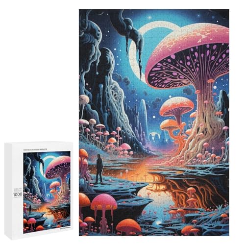 Puzzle für Erwachsene Pilzwald 1000 Teile Holzpuzzle für Kinder ab 12 Jahren anspruchsvolles Spiel (75 x 50 cm) von linghhiming