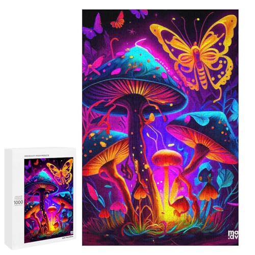 Puzzle für Erwachsene Pilzwald 1000 teiliges Holzpuzzle für Erwachsene und Kinder ab 12 Jahren (75 x 50 cm) von linghhiming