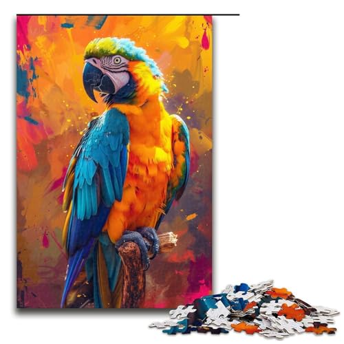 Puzzle für Erwachsene Psychedelischer Papagei 1000 Teile tolles Geschenk geeignet für Jugendliche ab 14 Jahren 75 x 50 cm von linghhiming