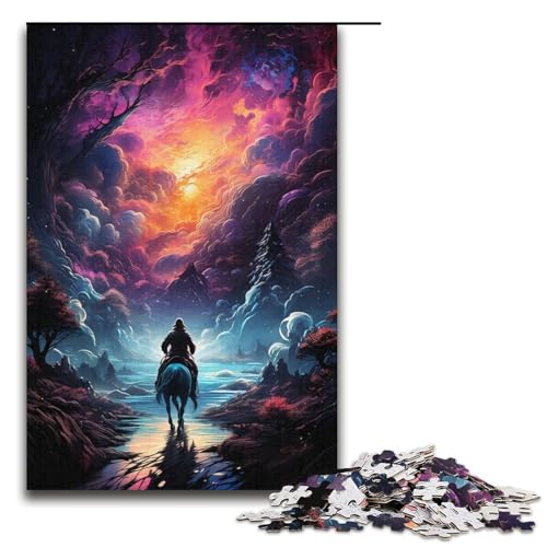 Puzzle für Erwachsene Ritter auf dem Planeten 1000 teiliges Papierpuzzle für Kinder ab 14 Jahren Lernspielzeug 1000 Teile (38 x 26 cm) von linghhiming