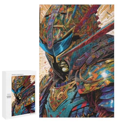 für Erwachsene Puzzle Samurai 1000 teiliges Holzpuzzle für Erwachsene und Kinder ab 12 Jahren (75 x 50 cm) von linghhiming