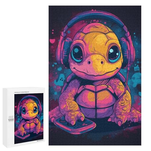 Puzzle für Erwachsene Schildkröte 1000 teiliges Holzpuzzle für Kinder ab 12 Jahren Lernspielzeug (75 x 50 cm) von linghhiming