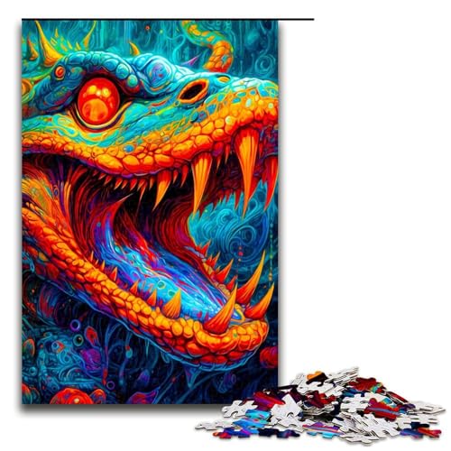 Puzzle für Erwachsene Schlange 1000 Teile Holzpuzzle für Erwachsene und Kinder ab 14 Jahren Lernspielzeug (75 x 50 cm) von linghhiming