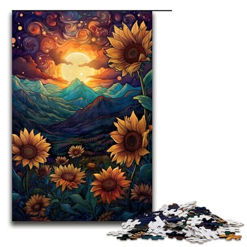 Puzzle für Erwachsene Sonnenblumen zwischen Bergen und Mond 1000 Teile Holzpuzzle für Erwachsene und Kinder ab 14 Jahren Lernspielzeug 75 x 50 cm Puzzle für Erwachsene Sonnenblumen zwischen Bergen und Mond 1000 Teile Holzpuzzle für Erwachsene und Kinder ab 14 Jahren Lernspielzeug 75 x 50 cm von linghhiming