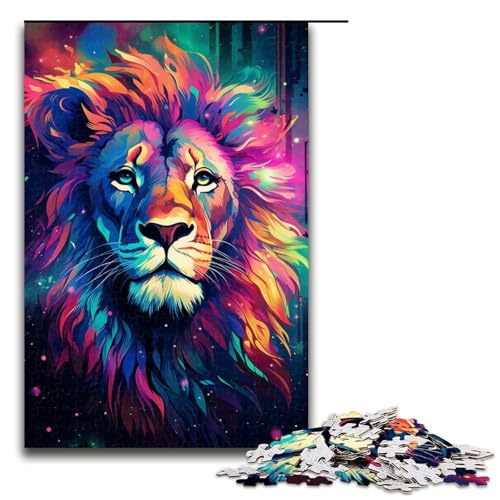 Puzzle für Erwachsene Sternennachtszene mit Löwe 1000 Teile Holzpuzzle für Kinder ab 14 Jahren Heimdekoration 75 x 50 cm Puzzle für Erwachsene Sternennachtszene mit Löwe 1000 Teile Holzpuzzle für Kinder ab 14 Jahren Heimdekoration 75 x 50 cm von linghhiming
