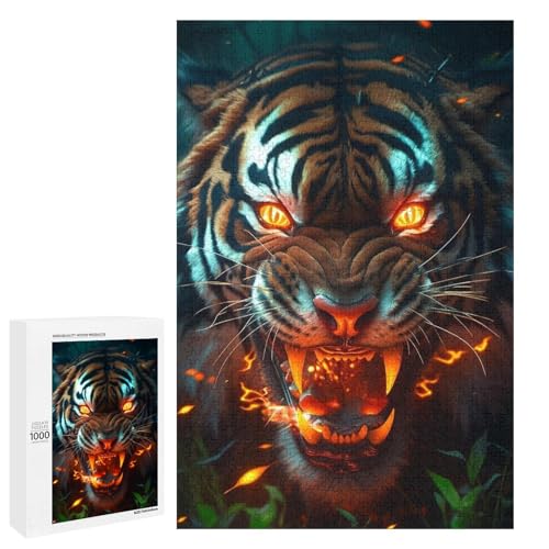 Puzzle für Erwachsene Sumpftiger 1000 teiliges Holzpuzzle für Kinder ab 12 Jahren Lernspielzeug (75 x 50 cm) von linghhiming