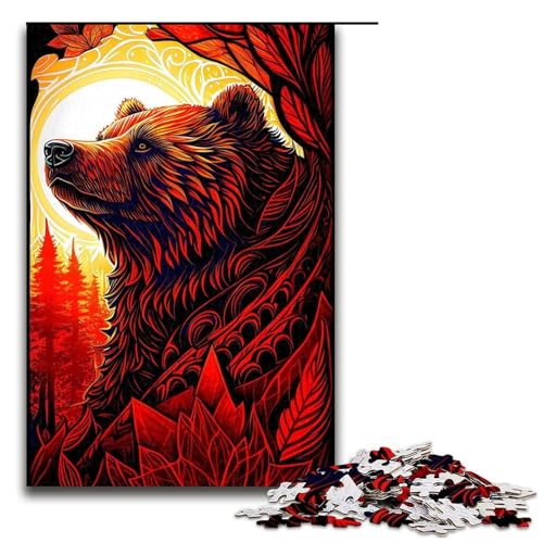 Puzzle für Erwachsene Tier 1000 Teile Holzpuzzle für Erwachsene und Kinder ab 14 Jahren (75 x 50 cm) von linghhiming