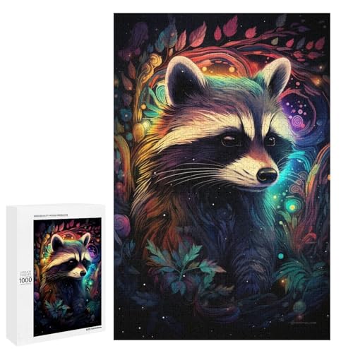 Puzzle für Erwachsene Tier Waschbären 1000 teiliges Holzpuzzle für Kinder ab 12 Jahren Lernspielzeug 75 x 50 cm Puzzle für Erwachsene Tier Waschbären 1000 teiliges Holzpuzzle für Kinder ab 12 Jahren Lernspielzeug 75 x 50 cm von linghhiming
