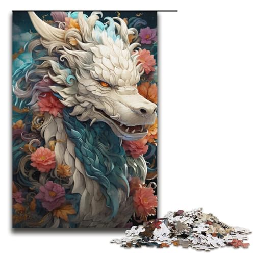 Puzzle für Erwachsene Tier bunter Drache 1000 Teile Papierpuzzle für Erwachsene und Kinder ab 14 Jahren Lernspielzeug 1000 Teile (38 x 26 cm) von linghhiming