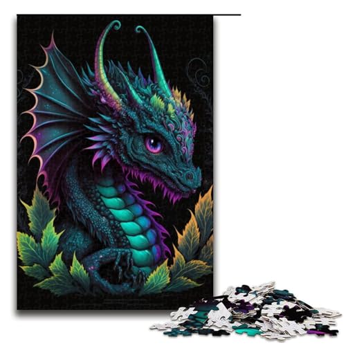 Puzzle für Erwachsene Tiere Drachen 1000 Teile Holzpuzzle für Erwachsene und Kinder ab 14 Jahren Lernspielzeug 1000 Teile (75 x 50 cm) von linghhiming