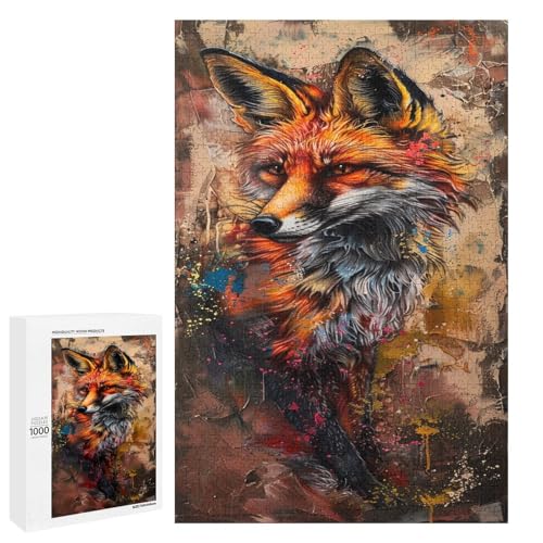 Puzzle für Erwachsene Tierfuchs 1000 Teile Holzpuzzle für Kinder ab 12 Jahren Heimdekoration 75 x 50 cm Puzzle für Erwachsene Tierfuchs 1000 Teile Holzpuzzle für Kinder ab 12 Jahren Heimdekoration 75 x 50 cm von linghhiming