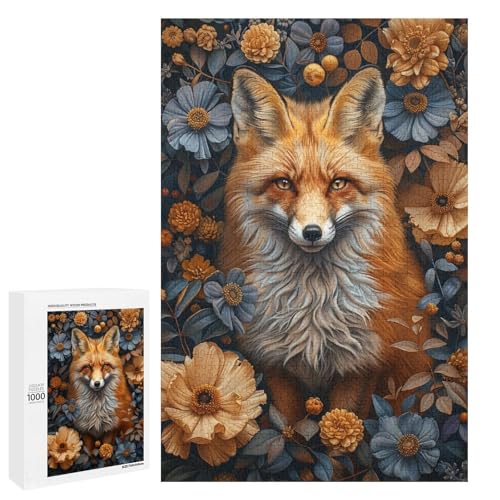 Puzzle für Erwachsene Tierfuchs 1000 Teile Holzpuzzle für Kinder ab 12 Jahren Heimdekoration 75 x 50 cm von linghhiming