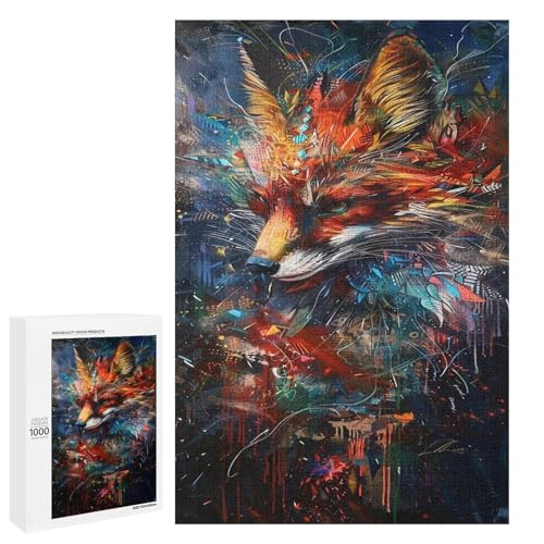 Puzzle für Erwachsene Tierfuchs 1000 Teile Holzpuzzle für Kinder ab 12 Jahren Heimdekoration 75 x 50 cm von linghhiming