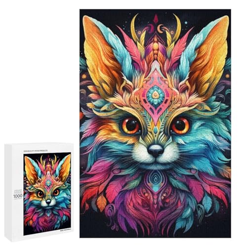 Puzzle für Erwachsene Tierfüchse 1000 Teile Holzpuzzle für Kinder ab 12 Jahren anspruchsvolles Spiel 75 x 50 cm von linghhiming