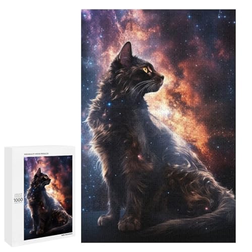Puzzle für Erwachsene Tierkatzen 1000 teiliges Holz Rundpuzzle für Kinder ab 12 Jahren Lernspielzeug (75 x 50 cm) von linghhiming