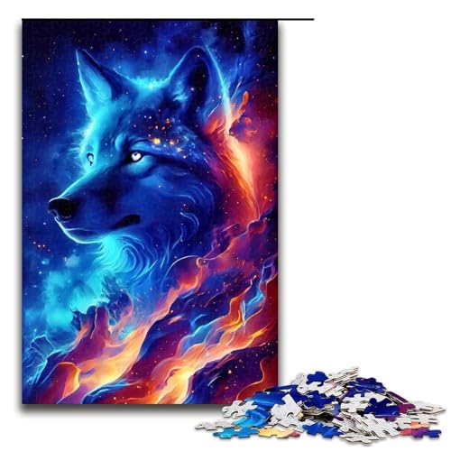 Puzzle für Erwachsene Tiernebel Wolf 1000 Teile Holzpuzzle für Erwachsene und Kinder ab 14 Jahren 1000 Teile (75 x 50 cm) von linghhiming