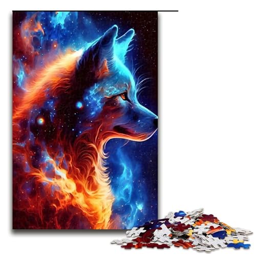Puzzle für Erwachsene Tiernebel Wolf 1000 Teile Holzpuzzle für Kinder ab 14 Jahren anspruchsvolles Spiel 1000 Teile (75 x 50 cm) von linghhiming