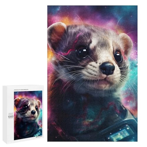 Puzzle für Erwachsene Tierotter 1000 teiliges Holzpuzzle für Erwachsene und Kinder ab 12 Jahren (75 x 50 cm) von linghhiming