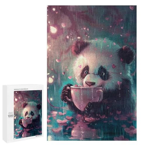 Puzzle für Erwachsene Tierpanda 1000 teiliges Holzpuzzle für Kinder ab 12 Jahren Lernspielzeug (75 x 50 cm) von linghhiming
