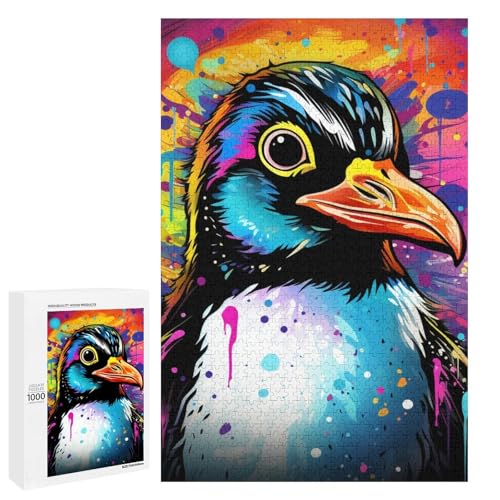 Puzzle für Erwachsene Tierpinguine 1000 teiliges Holzpuzzle für Erwachsene und Kinder ab 12 Jahren (75 x 50 cm) von linghhiming
