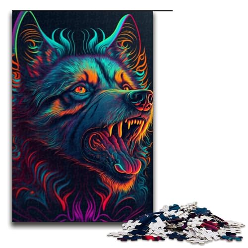 Puzzle für Erwachsene Tierwolf 1000 teiliges Holzpuzzle für Erwachsene und Kinder ab 14 Jahren 1000 Teile (75 x 50 cm) von linghhiming