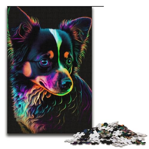 Puzzle für Erwachsene Tierwolf 1000-teiliges Papierpuzzle für Kinder ab 14 Jahren Lernspielzeug 1000 Teile (38 x 26 cm) von linghhiming