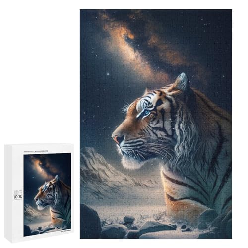 Puzzle für Erwachsene Tiger 1000 Teile Holzpuzzle für Kinder ab 12 Jahren Heimdekoration (75 x 50 cm) von linghhiming