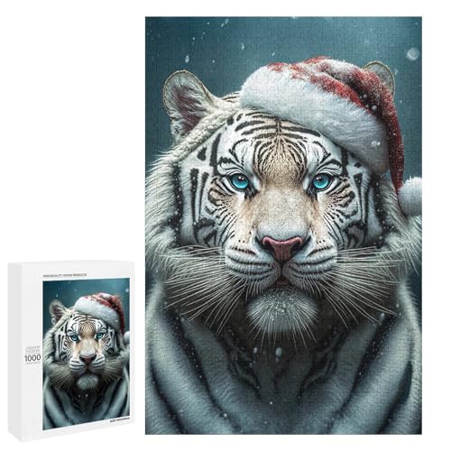 Puzzle für Erwachsene Tiger 1000 Teile Holzpuzzle für Kinder ab 12 Jahren Heimdekoration (75 x 50 cm) von linghhiming