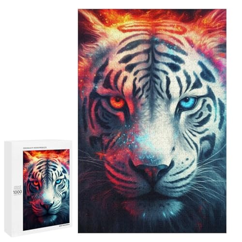 Puzzle für Erwachsene Tiger 1000 teiliges Holzpuzzle für Kinder ab 12 Jahren Lernspielzeug (75 x 50 cm) von linghhiming