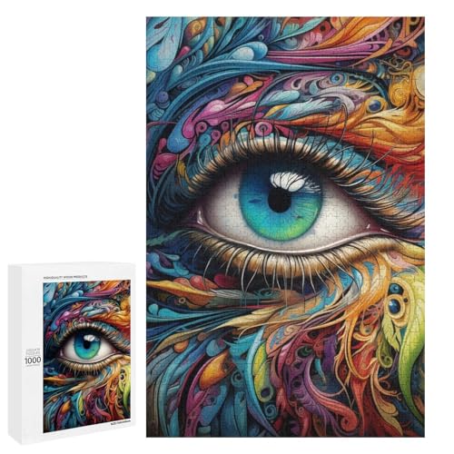 Puzzle für Erwachsene Traumaugen 1000 teiliges Holzpuzzle für Kinder ab 12 Jahren Lernspielzeug (75 x 50 cm) von linghhiming
