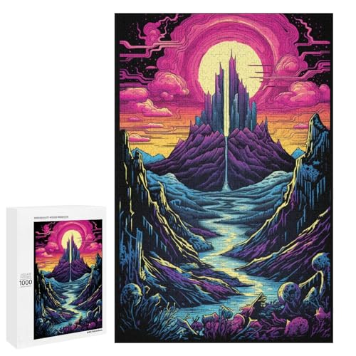 Puzzle für Erwachsene Traumhafte schöne Berge 1000 teiliges Puzzle Holzpuzzle für Erwachsene und Kinder ab 12 Jahren Lernspielzeug (75 x 50 cm) von linghhiming
