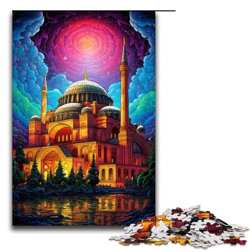 Puzzle für Erwachsene Türkiye Hagia Sophia 1000 Teile Puzzle Holzpuzzle für Erwachsene und Kinder ab 14 Jahren 75x50cm von linghhiming