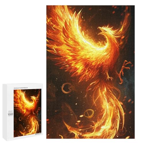 Puzzle für Erwachsene Vogel Phönix 1000 Teile Holzpuzzle für Erwachsene und Kinder ab 12 Jahren (75 x 50 cm) von linghhiming