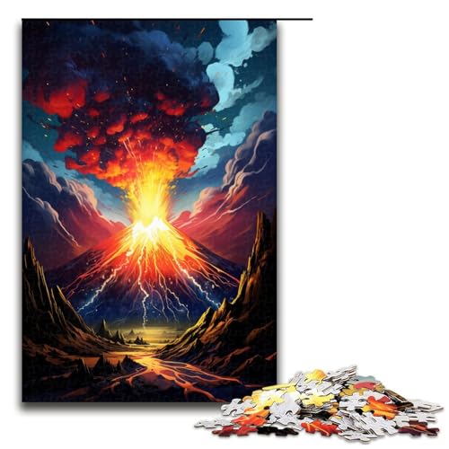 Puzzle für Erwachsene Vulkanausbrüche 1000 teiliges Holzpuzzle für Kinder ab 14 Jahren Lernspielzeug 75 x 50 cm von linghhiming