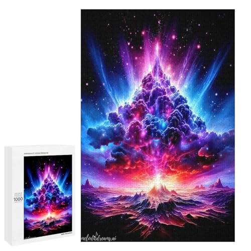 Puzzle für Erwachsene Vulkanwolkensturm 1000 teiliges Holzpuzzle für Kinder ab 12 Jahren Heimdekoration (75 x 50 cm) von linghhiming