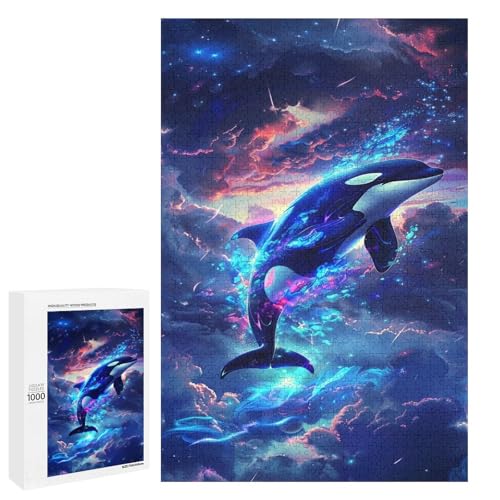 Puzzle für Erwachsene Wal 1000 Teile Holzpuzzle für Kinder ab 12 Jahren Lernspielzeug (75 x 50 cm) von linghhiming