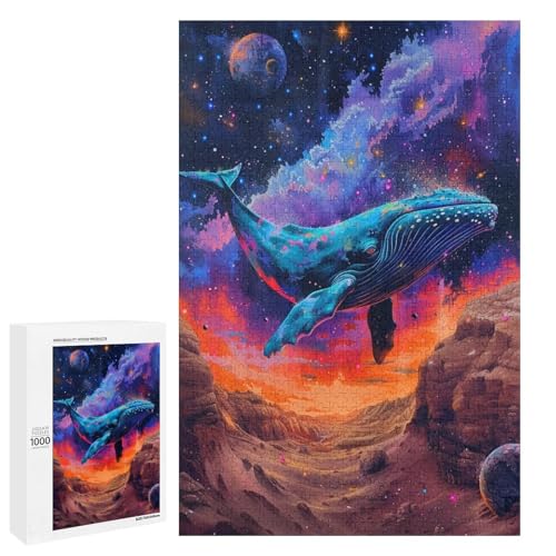 Puzzle für Erwachsene Wal 1000 Teile Holzpuzzle für Erwachsene und Kinder ab 12 Jahren (75 x 50 cm) von linghhiming