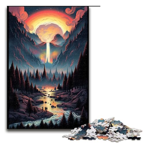 Puzzle für Erwachsene Yellowstone Nationalpark USA 1000 Teile Holzpuzzle für Erwachsene und Kinder ab 14 Jahren Lernspielzeug 75 x 50 cm von linghhiming