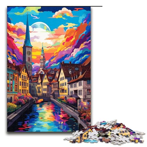 Puzzle für Erwachsene Zürich Altstadt 1000 Teile Holzpuzzle für Kinder ab 14 Jahren Anspruchsvolles Spiel 75x50cm Puzzle für Erwachsene Zürich Altstadt 1000 Teile Holzpuzzle für Kinder ab 14 Jahren Anspruchsvolles Spiel 75x50cm von linghhiming