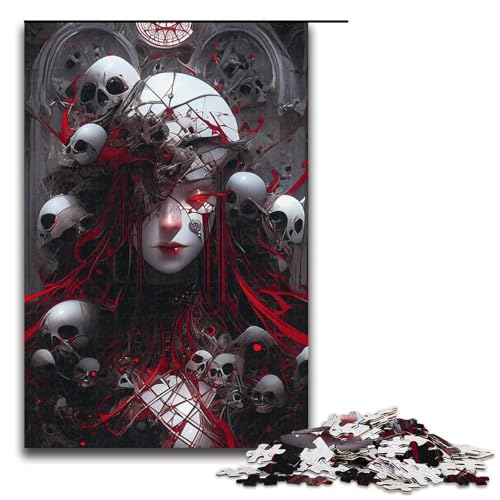 Puzzle für Erwachsene blutroter Schatten 1000 Teile Holzpuzzle für Kinder ab 14 Jahren anspruchsvolles Spiel (75 x 50 cm) von linghhiming