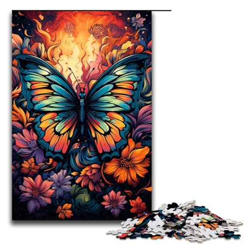 Puzzle für Erwachsene bunter Fantasie-Schmetterling 1000 Teile Holzpuzzle für Erwachsene und Kinder ab 14 Jahren Lernspielzeug 1000 Teile (75 x 50 cm) von linghhiming