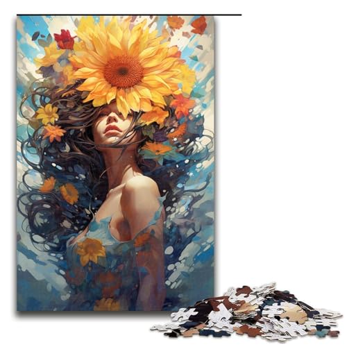 Puzzle für Erwachsene buntes Sonnenblumenmädchen 1000 Teile Holzpuzzle für Kinder ab 12 Jahren Heimdekoration 75 x 50 cm Puzzle für Erwachsene buntes Sonnenblumenmädchen 1000 Teile Holzpuzzle für Kinder ab 12 Jahren Heimdekoration 75 x 50 cm von linghhiming