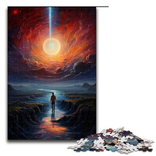 Puzzle für Erwachsene die allein die Welt betrachten 1000 teiliges Holzpuzzle für Kinder ab 14 Jahren Heimdekoration 1000 Teile (75 x 50 cm) von linghhiming