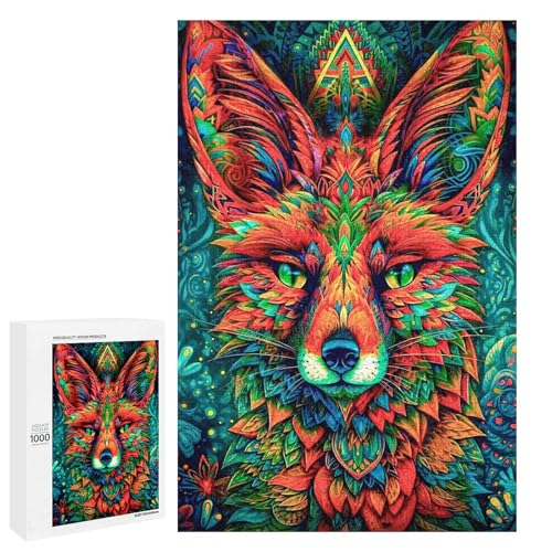 Puzzle für Erwachsene farbenfrohe Szene 1000 teiliges Holz Rundpuzzle für Familienspiele (75 x 50 cm) von linghhiming
