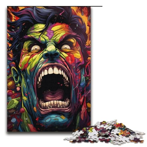 Puzzle für Erwachsene farbenfroher Zeichenheld 1000-teiliges Papierpuzzle für Kinder ab 14 Jahren Lernspielzeug 1000 Teile (38 x 26 cm) von linghhiming