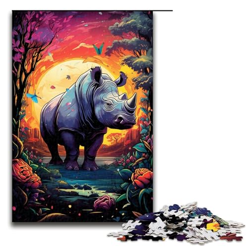 Puzzle für Erwachsene farbiges Nashorn 1000 Teile Holzpuzzle für Kinder ab 12 Jahren Lernspielzeug 75 x 50 cm Puzzle für Erwachsene farbiges Nashorn 1000 Teile Holzpuzzle für Kinder ab 12 Jahren Lernspielzeug 75 x 50 cm von linghhiming